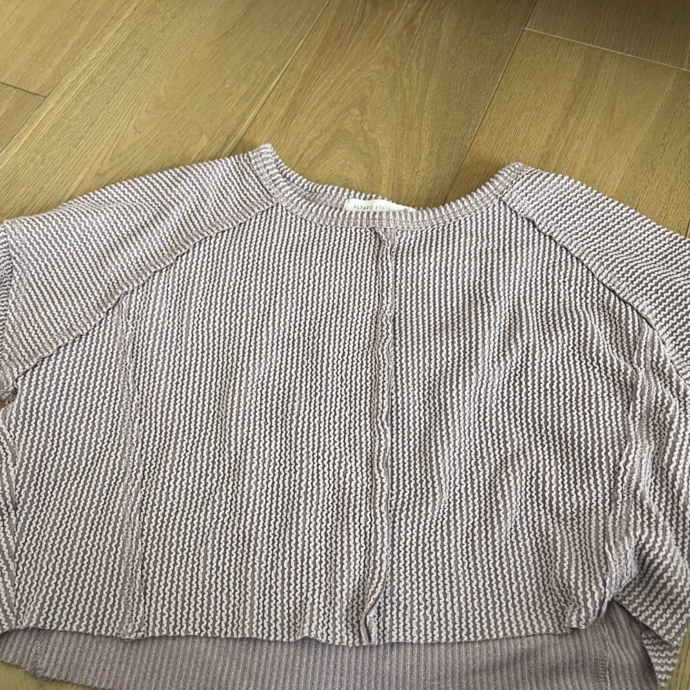 Altar'd State Lavender Off-the-Shoulder Sweater